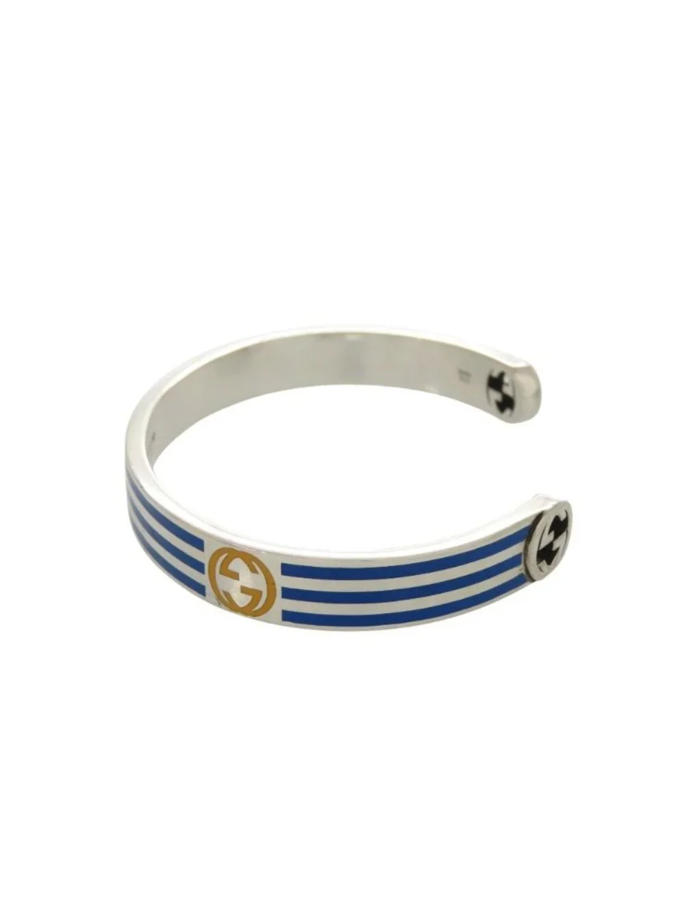 Gucci Adidas Collaboration Bangle 925 Sterling Silver Blue Bracelet